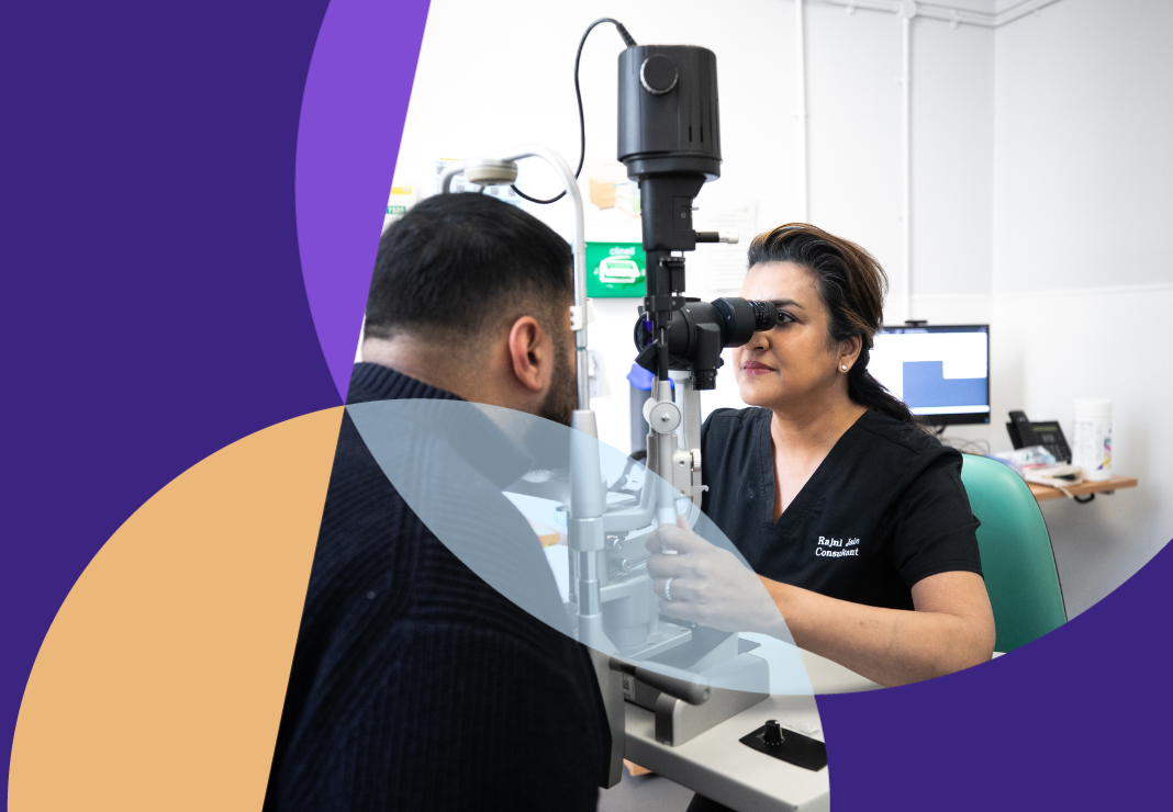 Rajni Jain Doing An Eye Examination