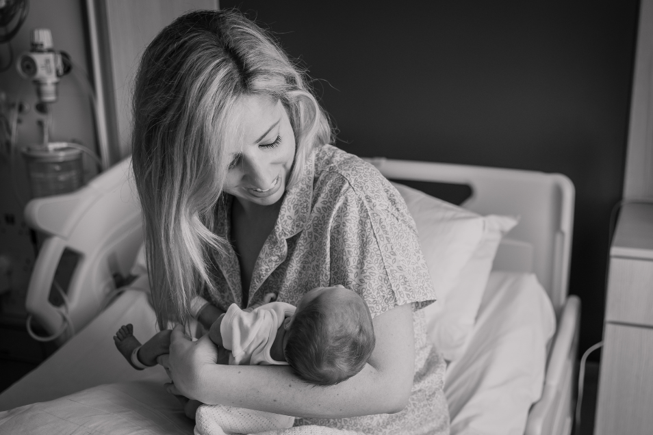 Black And White Photo Mum Holds Baby